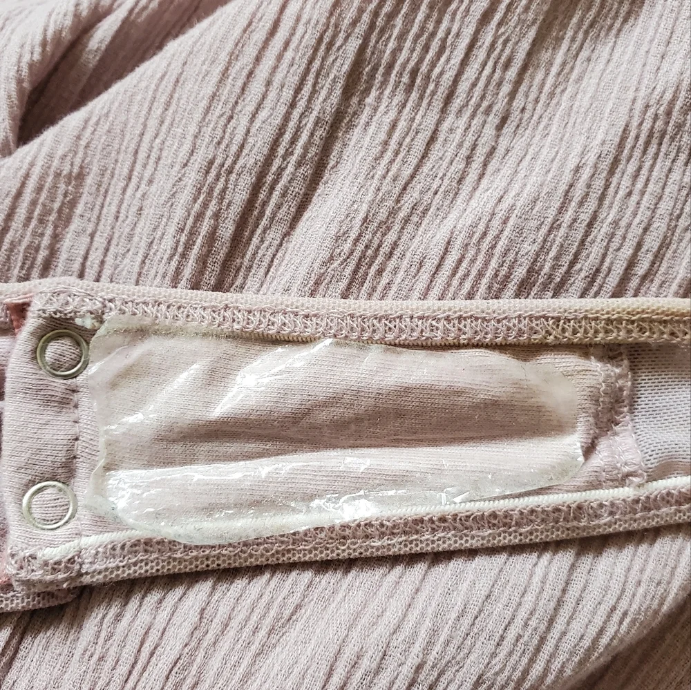 Free People Perfect Catch Lavender Pink Cotton Billowy Bodysuit.  Size Medium - Picture 8 of 10